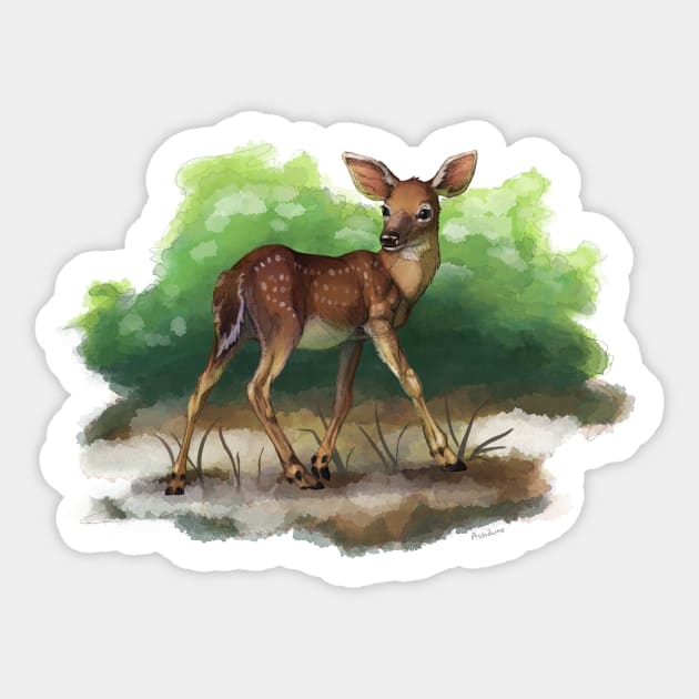 Oh Deer Sticker by Ashdoun